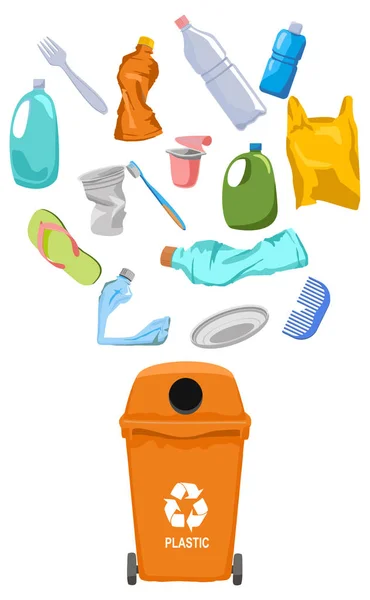 Πλαστικά Σκουπίδια Απλά Απεικόνιση Διάνυσμα — Διανυσματικό Αρχείο