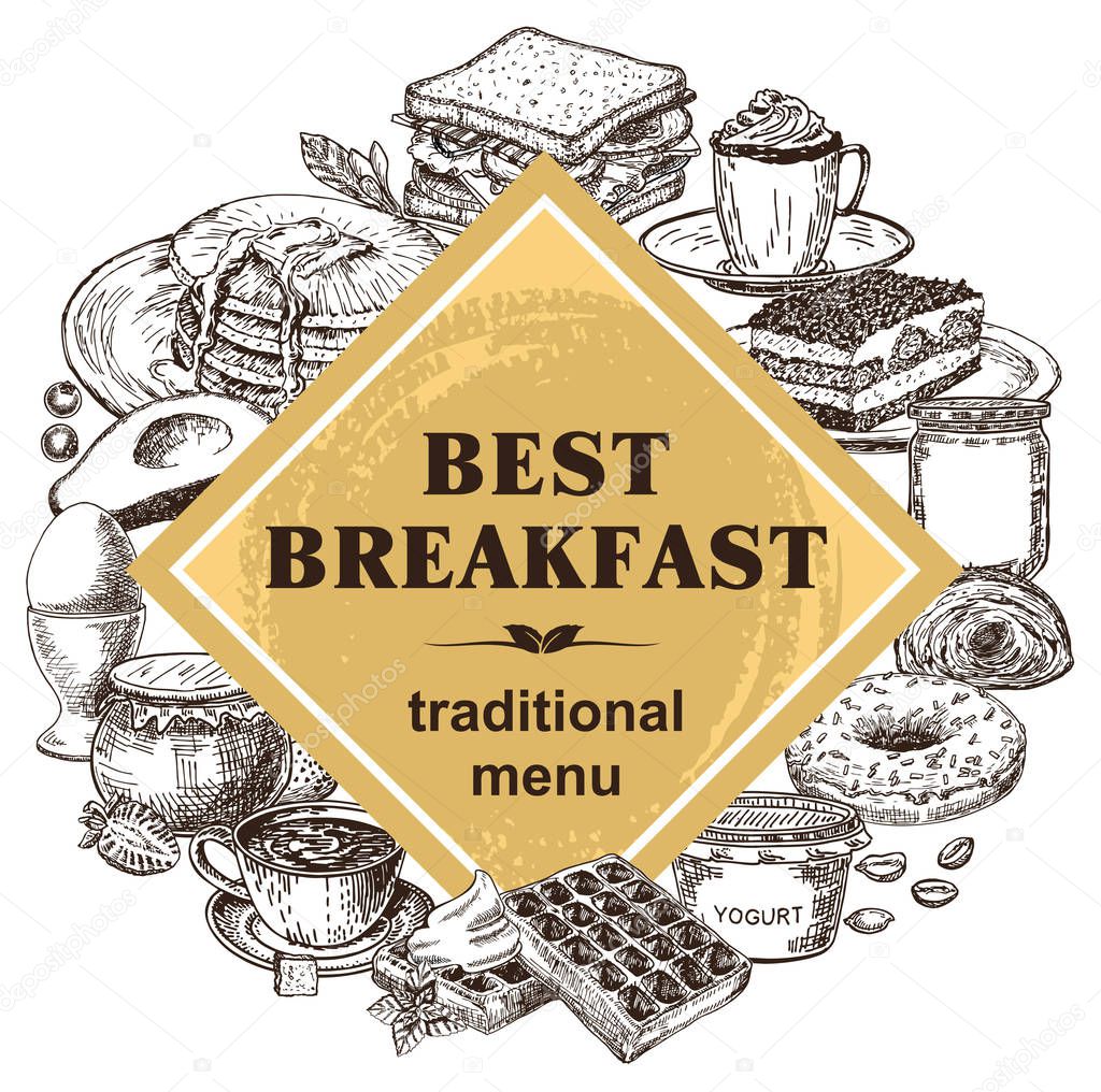 breakfast banner, simply vector illustration  