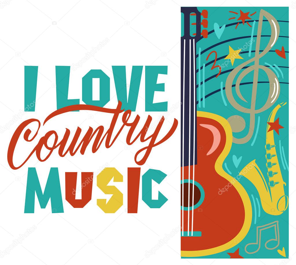 country music banner, simply vector illustration 
