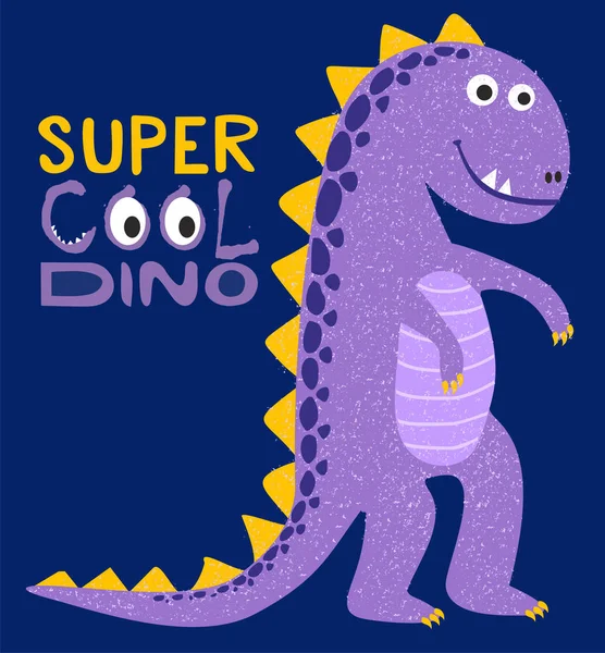 Dibujo a mano vector de ilustración de dinosaurios para niños diseño de impresión — Archivo Imágenes Vectoriales