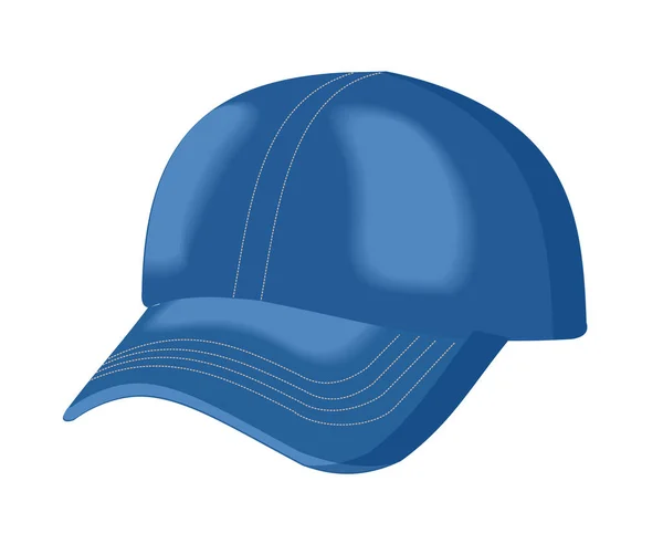 Denim Cap. Blauwe baseballcap. Geïsoleerde vectorobjecten — Stockvector