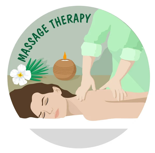 Massothérapie. Thérapie spa. Services de massage professionnels — Image vectorielle