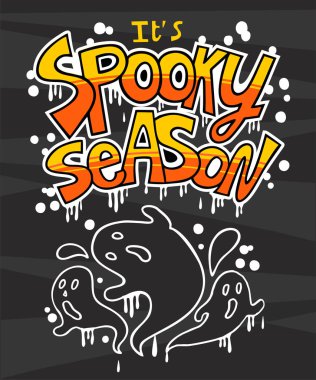 Ürkütücü bir sezon. Cadılar Bayramı bindirmeleri, yazı etiketleri tasarımı