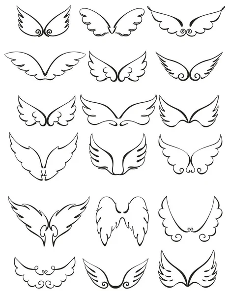 Милі крила ангелів. Кільце ангелів мультфільмів ізольовано на білому тлі — стоковий вектор