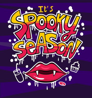 Ürkütücü bir sezon. Cadılar Bayramı bindirmeleri, yazı etiketleri tasarımı