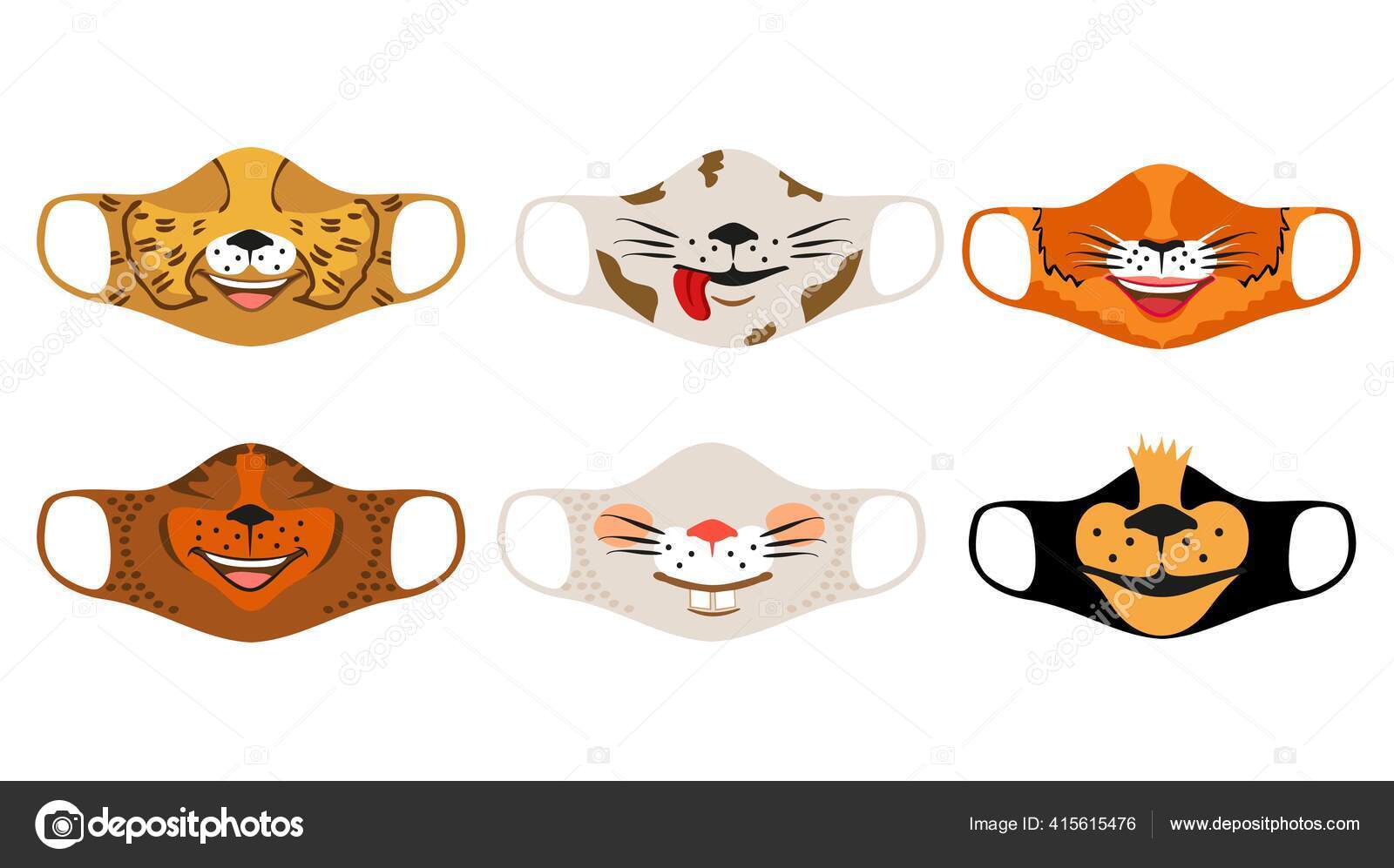 Cat Mask Logo of Animal Face Clipart Stock Vector - Illustration