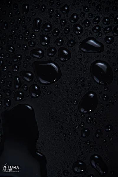 Gotas Agua Sobre Fondo Negro Fondo Textura Aislados — Foto de Stock