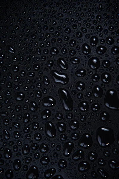 Gotas Agua Sobre Fondo Negro Fondo Textura Aislados — Foto de Stock