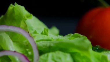 Ticari kullanım için lezzetli burger yeşillik, peynir ve sığır eti makro çekim