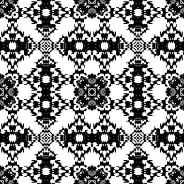 Siyah ve beyaz Dikişsiz etnik desen. Kabile. Vintage, Grunge, soyut kabile arka plan kağıt ambalaj yüzey tasarımı, tekstil, duvar kağıdı için yüzey dokuları,