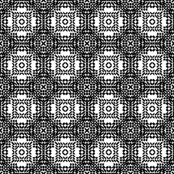 Black White Seamless Ethnic Pattern Tribal Vintage Grunge Abstract Tribal — Stock Vector