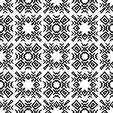 Siyah ve beyaz Dikişsiz etnik desen. Kabile. Vintage, Grunge, soyut kabile arka plan kağıt ambalaj yüzey tasarımı, tekstil, duvar kağıdı için yüzey dokuları,