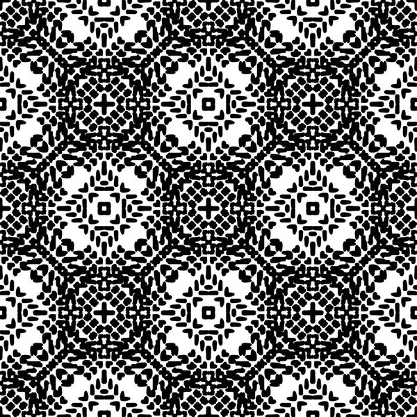 Black White Seamless Ethnic Pattern Tribal Vintage Grunge Abstract Tribal — Stock Vector