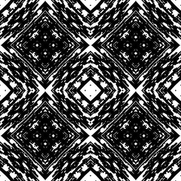 Patrón Boho Étnico Transparente Blanco Negro Ikat Vintage Grunge Fondo — Vector de stock