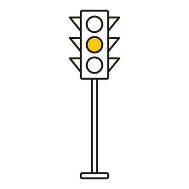 Trafik ışığı arabirim simgeler. Kırmızı, sarı ve yeşil (durma, git ve bekle). Çizgi vektör düğmeleri.