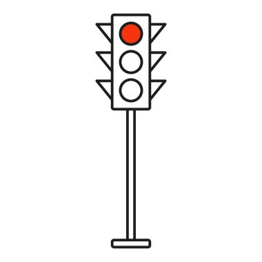 Trafik ışığı arabirim simgeler. Kırmızı, sarı ve yeşil (durma, git ve bekle). Çizgi vektör düğmeleri.