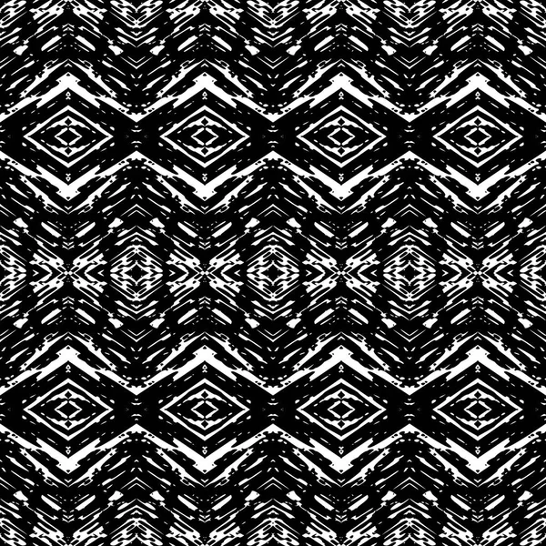 흑인과 원활한 Boho 패턴입니다 Ikat입니다 빈티지 디자인 포장지에 — 스톡 벡터