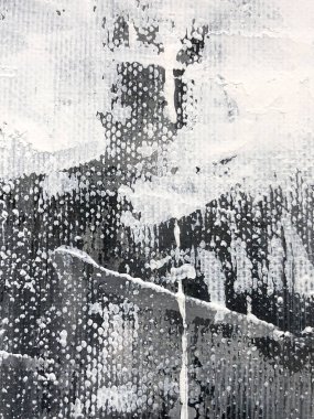 Siyah ve beyaz çizilmiş akrilik boya ver. Soyut sanat arka plan. Tuval üzerine akrilik boya. Sanat parçası. Boya darbeleri. Modern sanat. Çağdaş sanat. 