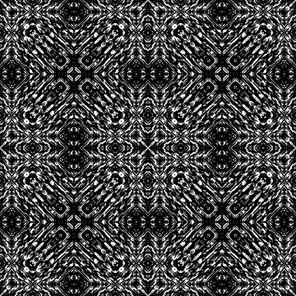 Patrón Boho Étnico Transparente Blanco Negro Ikat Vintage Grunge Fondo — Vector de stock