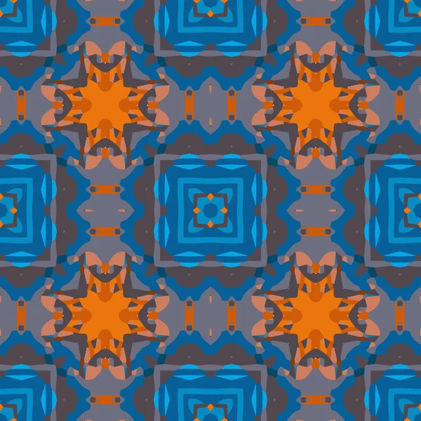 Motif Oriental Sans Couture Avec Carreaux Patchwork Décoratifs Dessin Main — Image vectorielle