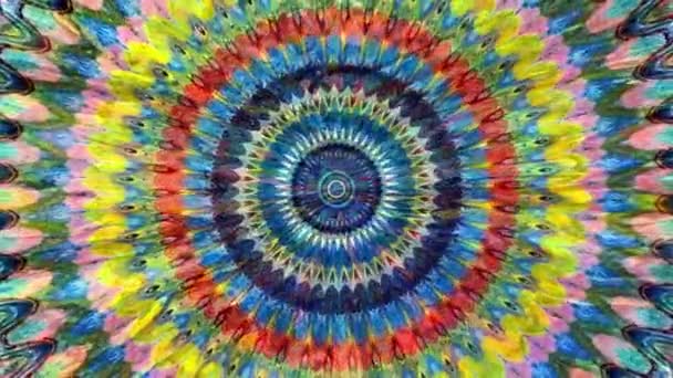Hermosa Terapia Arte Original Moviendo Mandala Psicoterapia Lazo Sin Fisuras — Vídeos de Stock