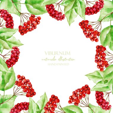 Beyaz bir arka plan üzerinde kart şablonu suluboya kartopu dalları, çerçeve kenarlığı, el ile boyalı