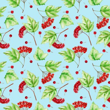 Suluboya kartopu dalları seamless modeli, el boyalı mavi bir arka plan üzerinde