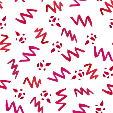 Suluboya kırmızı soyut seamless modeli zikzaklar