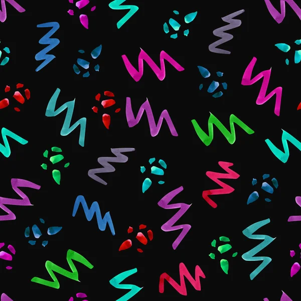 Sulu boya renkli soyut seamless modeli zikzaklar