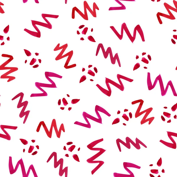 Suluboya kırmızı soyut seamless modeli zikzaklar