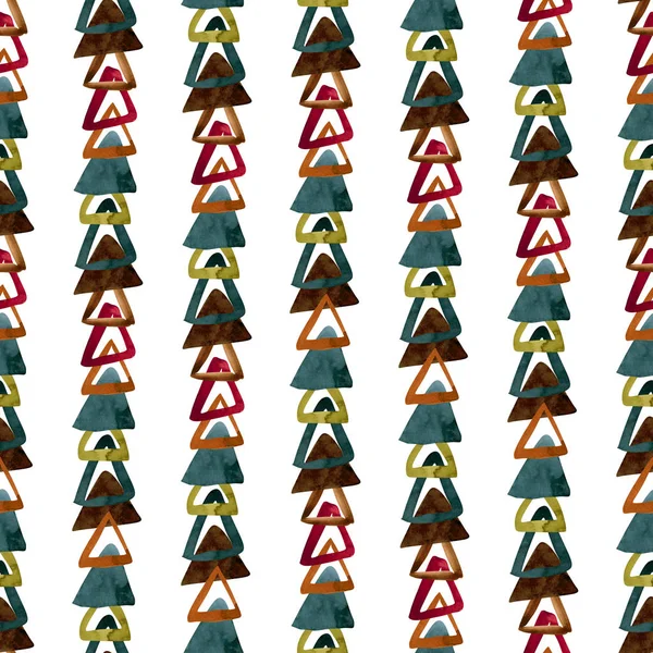 Aquarell abstrakte Dreiecke nahtlose Muster — Stockfoto