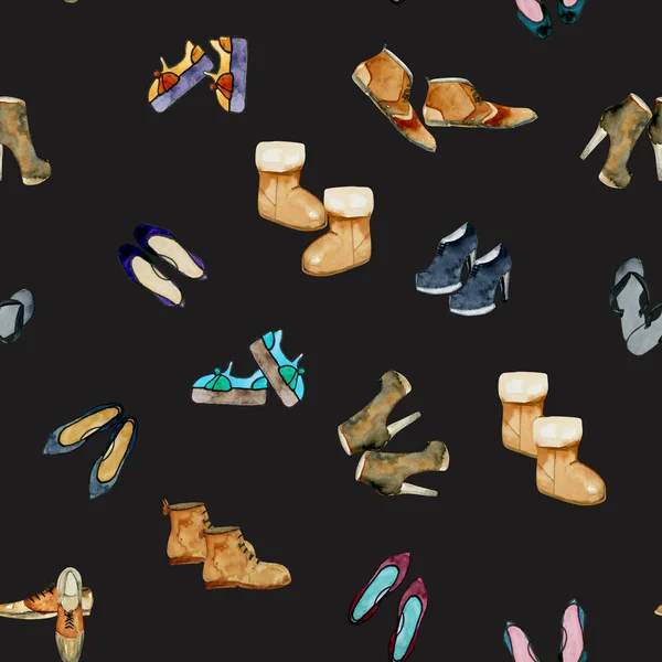 Pola mulus dengan sepatu cat air — Stok Foto