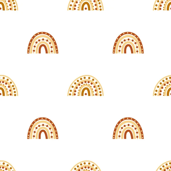 Безшовний Візерунок Ручної Намальованої Осінньої Веселки Медовому Жовтому Коричневому Кольорах — стоковий вектор