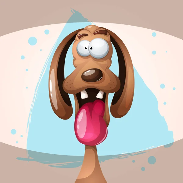 Divertente, carino, pazzo cane illustrazione . — Vettoriale Stock