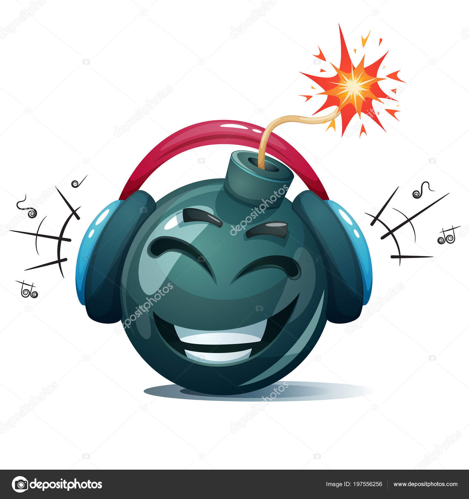 Мультяшная Бомба, Предохранитель, Фитиль, Икона Искры. Музыкальный.