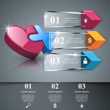 Sağlık simgesi. 3D tıbbi Infographic.