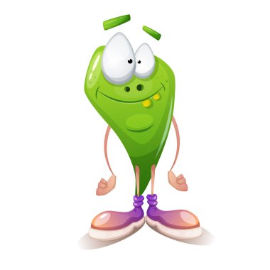 Komik, Sevimli, çılgın kurt karakter.