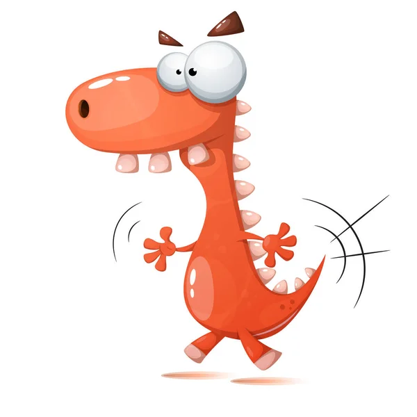 Engraçado, bonito, louco dinossauro ilustração . —  Vetores de Stock