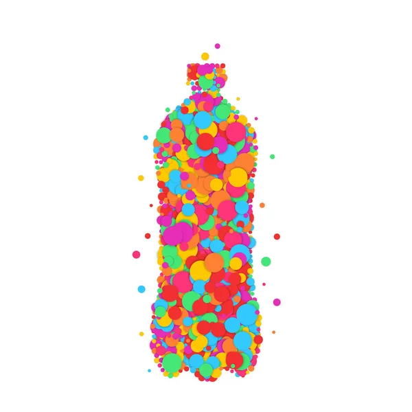 Icono Botella Establece Color Del Punto Vector Eps — Vector de stock