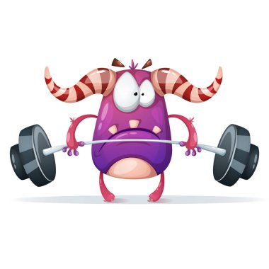 Spor canavar karakter. Halter illüstrasyon.