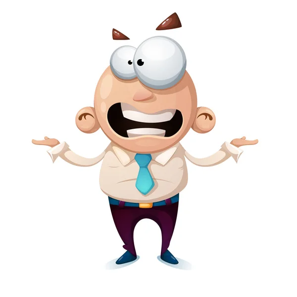 Funny, cute, crazy businessman cartoon characters. — Stock Vector