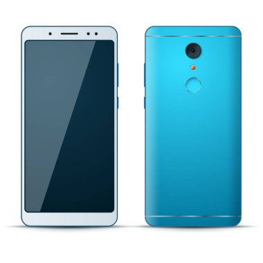 Beyaz arka plan üzerinde gerçekçi 3d smartphone simgesi.