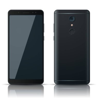 Beyaz arka plan üzerinde gerçekçi 3d smartphone simgesi.
