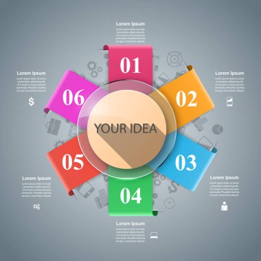 İş Infographics origami stil vektör çizim.