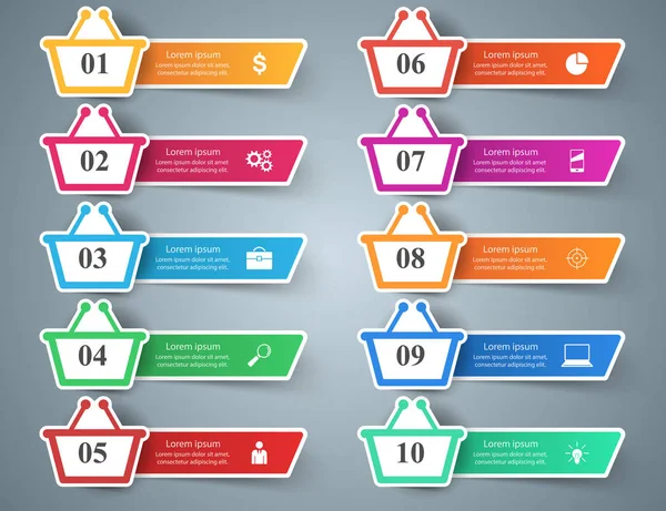 Infographic van de winkel. Marceting pictogram. Kopen en verkopen — Stockvector