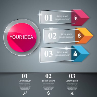 İş Infographics origami stil vektör çizim.