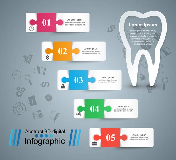 Business Infographics. Tooth icon. — Stock Vector