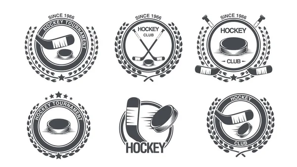 Eishockey-Ikone. Logo alten Stils. — Stockvektor