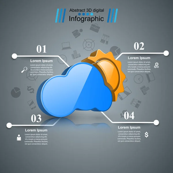 Business Infographics. Sol, Clima, Icono de nube . — Vector de stock