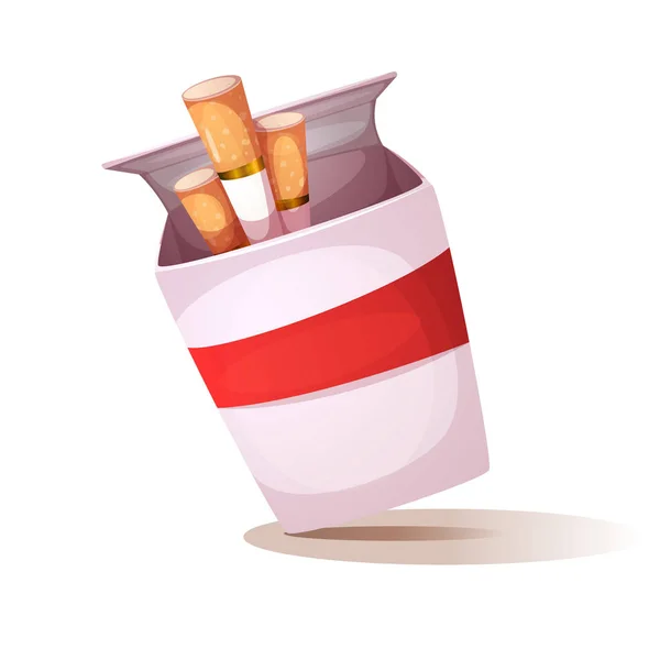 Rajzfilm cigaretta illusztráció. Egészségtelen életmód. — Stock Vector